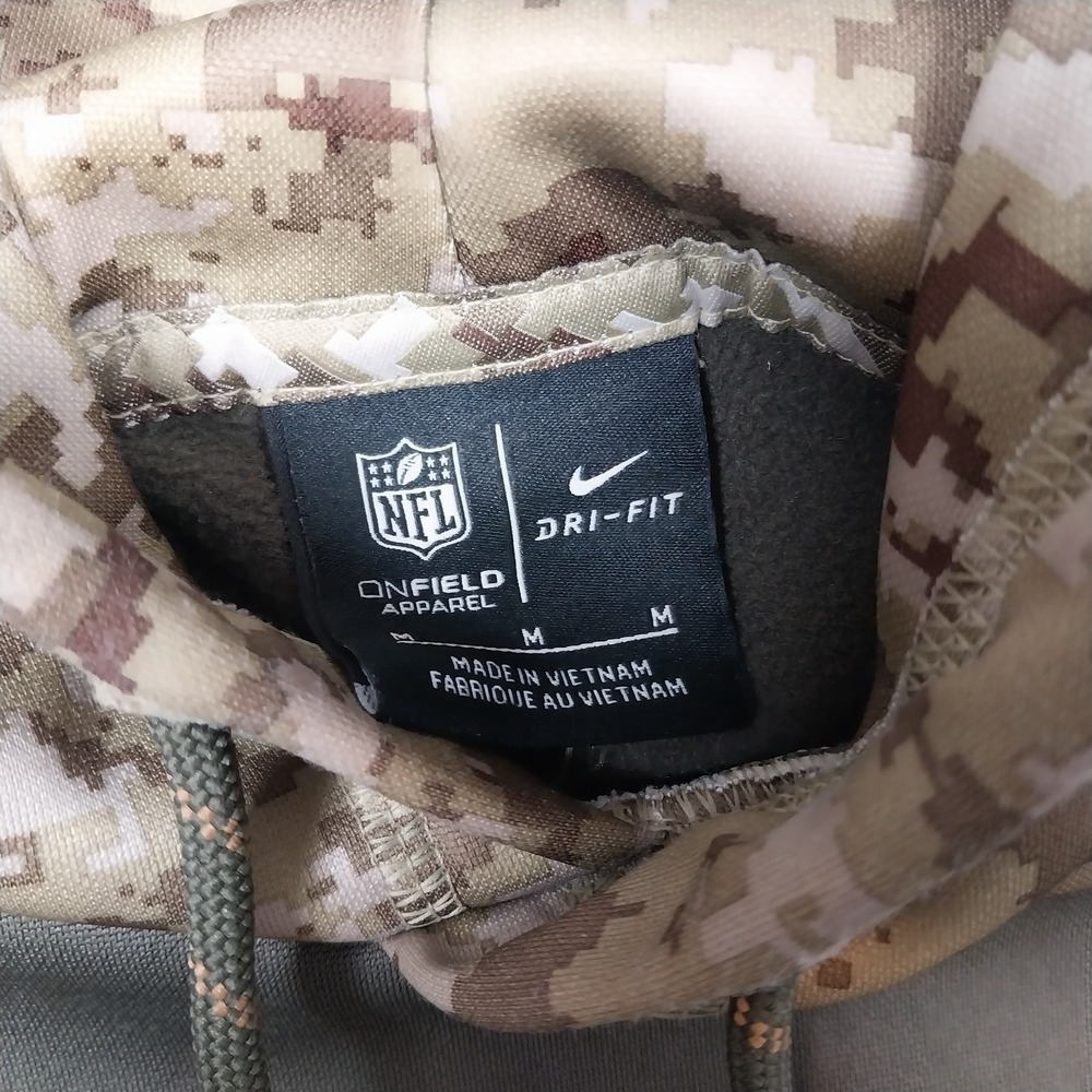 Denver Broncos Hoodie Mens Medium Green Nike Salute To Service Camo Patches - Picture 6 of 12